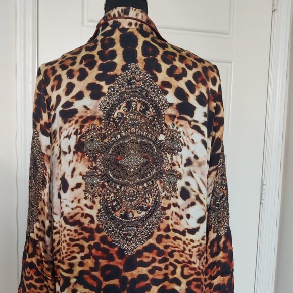 Shahida Parides Silk leopard jacket with belt - size S/M - Picture 3 of 8